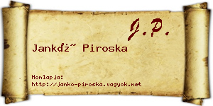Jankó Piroska névjegykártya