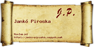 Jankó Piroska névjegykártya