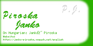 piroska janko business card