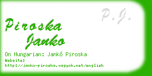 piroska janko business card